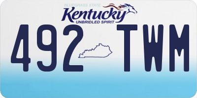 KY license plate 492TWM