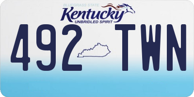 KY license plate 492TWN