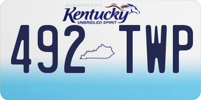 KY license plate 492TWP