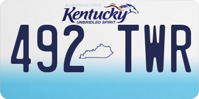 KY license plate 492TWR