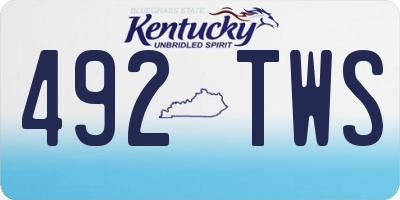 KY license plate 492TWS