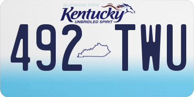 KY license plate 492TWU
