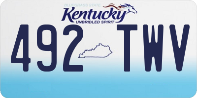 KY license plate 492TWV