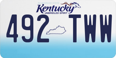 KY license plate 492TWW
