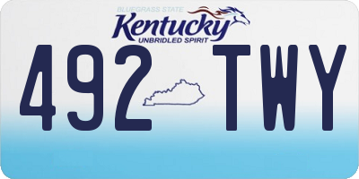 KY license plate 492TWY
