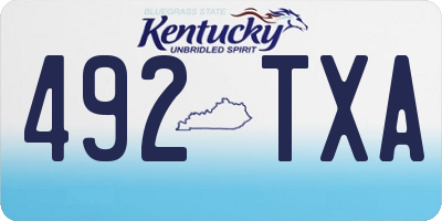 KY license plate 492TXA