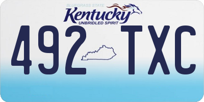 KY license plate 492TXC