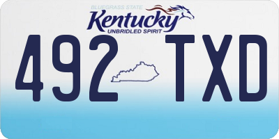 KY license plate 492TXD
