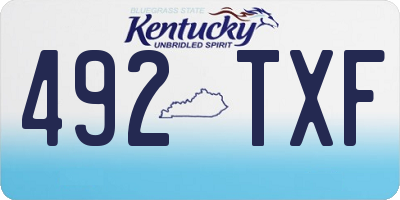 KY license plate 492TXF