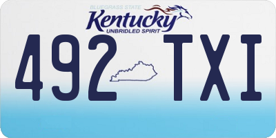 KY license plate 492TXI