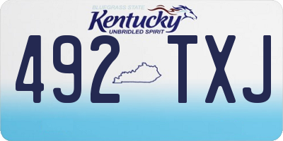 KY license plate 492TXJ