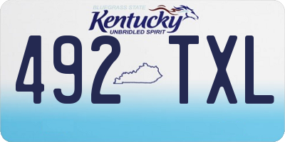 KY license plate 492TXL
