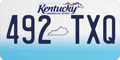 KY license plate 492TXQ