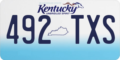 KY license plate 492TXS