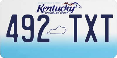 KY license plate 492TXT
