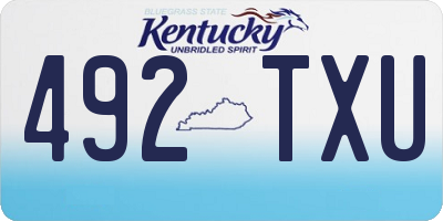 KY license plate 492TXU