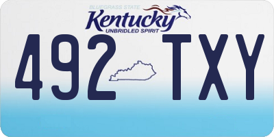 KY license plate 492TXY