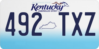 KY license plate 492TXZ