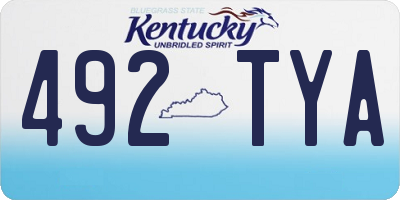 KY license plate 492TYA