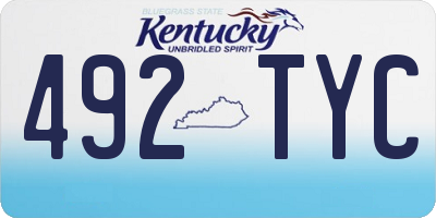 KY license plate 492TYC