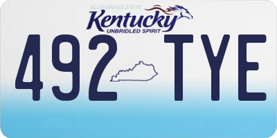 KY license plate 492TYE