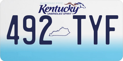 KY license plate 492TYF