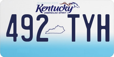 KY license plate 492TYH