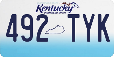 KY license plate 492TYK