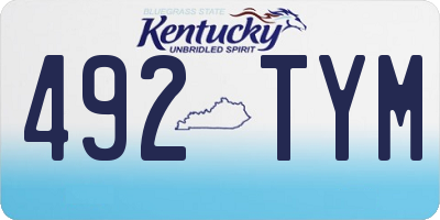 KY license plate 492TYM
