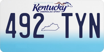KY license plate 492TYN