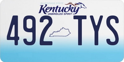 KY license plate 492TYS