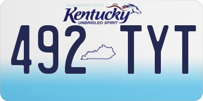 KY license plate 492TYT