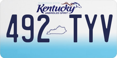 KY license plate 492TYV