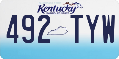 KY license plate 492TYW