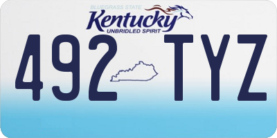 KY license plate 492TYZ