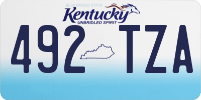 KY license plate 492TZA