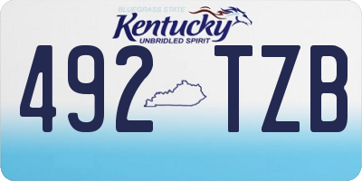 KY license plate 492TZB