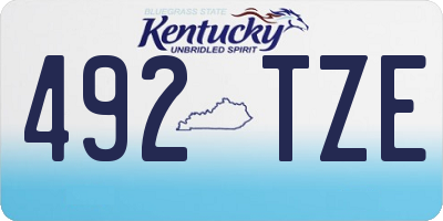 KY license plate 492TZE