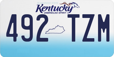 KY license plate 492TZM