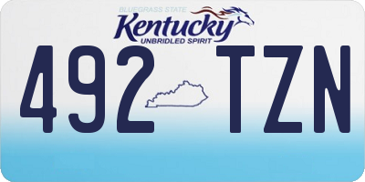 KY license plate 492TZN