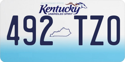 KY license plate 492TZO