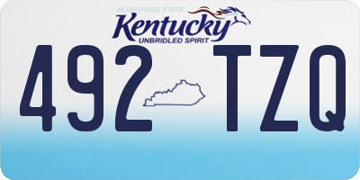 KY license plate 492TZQ