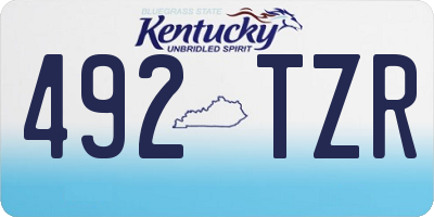 KY license plate 492TZR