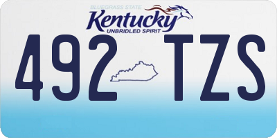 KY license plate 492TZS
