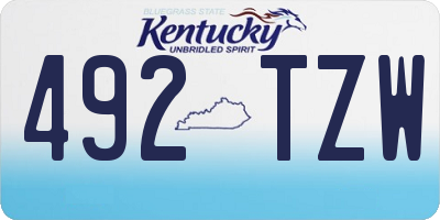 KY license plate 492TZW