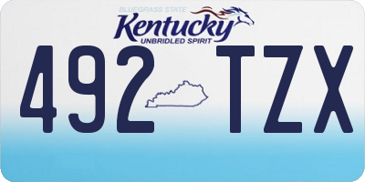 KY license plate 492TZX