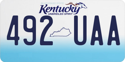 KY license plate 492UAA
