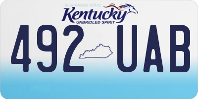 KY license plate 492UAB