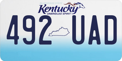 KY license plate 492UAD
