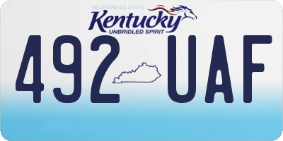 KY license plate 492UAF